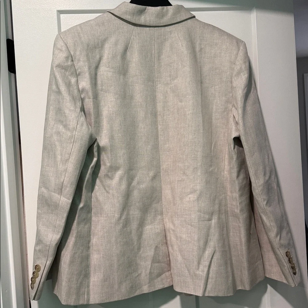 NWT J. Crew Light Tan Alexandra Blazer in Stretch Linen Blend, size 20 - Picture 10 of 11